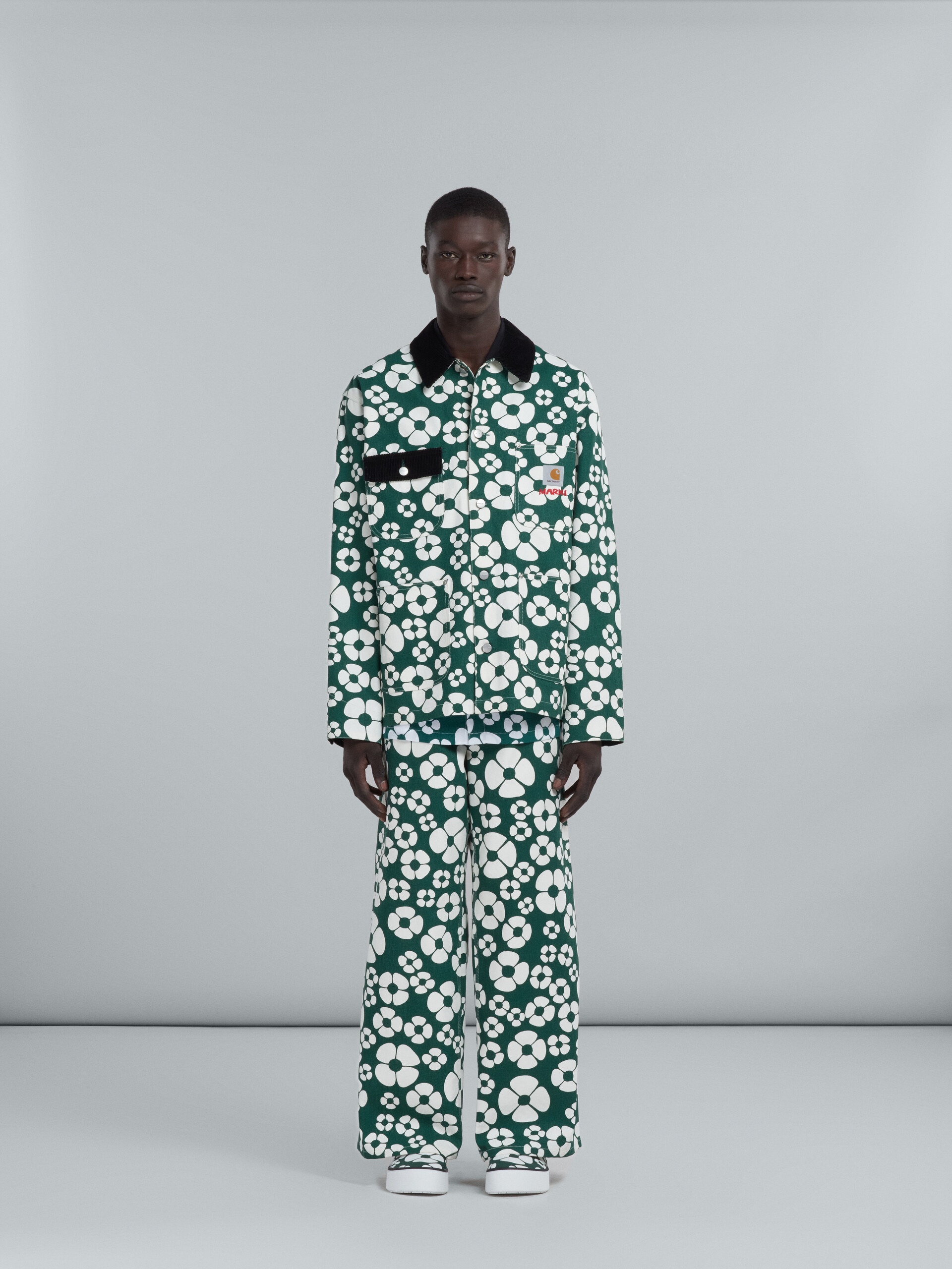 Marni MARNI X CARHARTT WIP - GREEN LONG-SLEEVED FLORAL JACKET