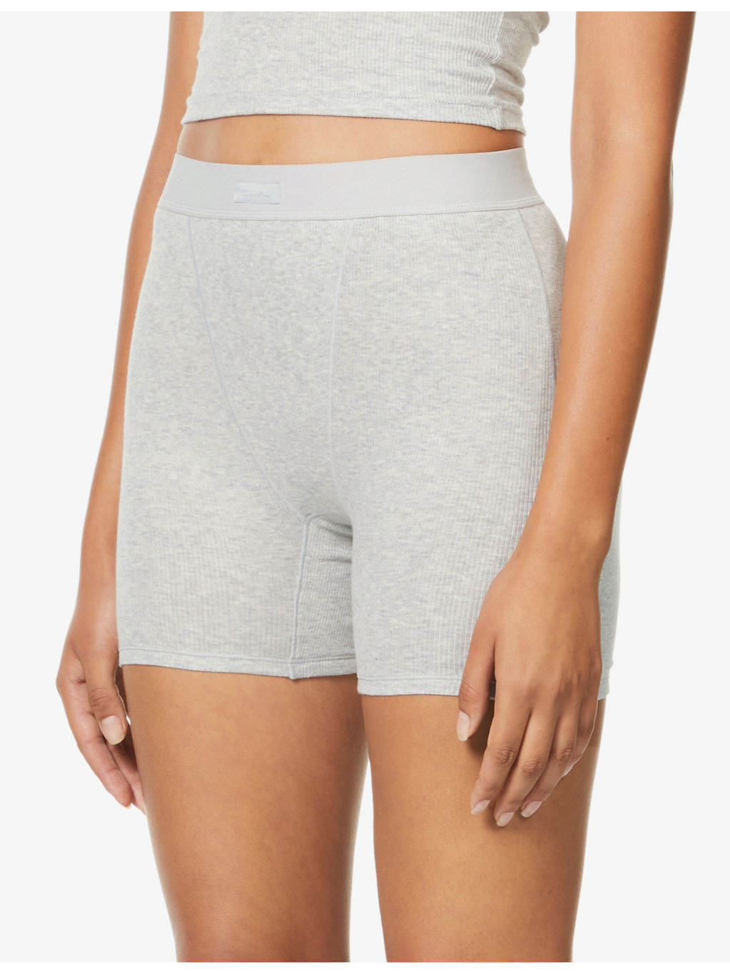 Ribbed high-rise stretch-cotton boxer shorts - 3