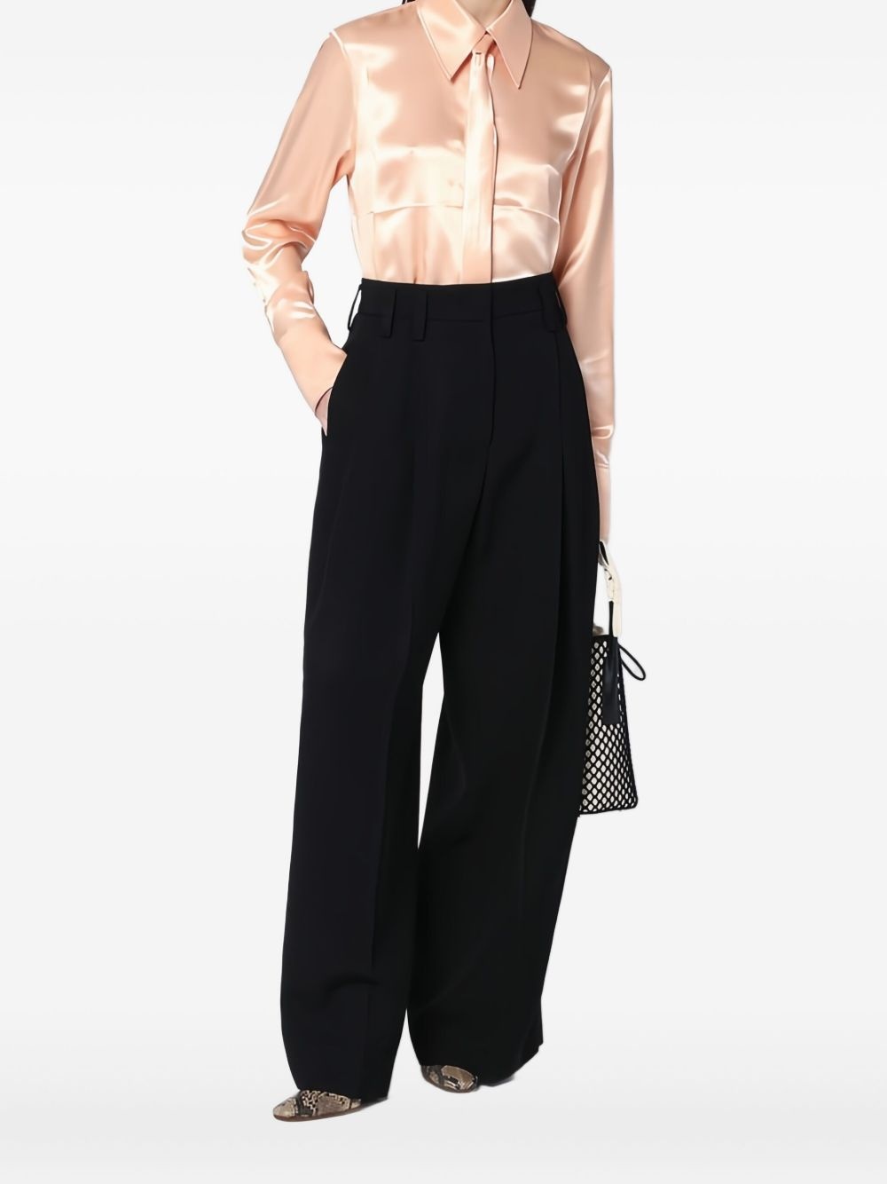 satin tie-neck shirt - 2
