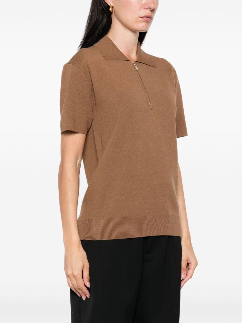 zip-neck short-sleeve top - 3