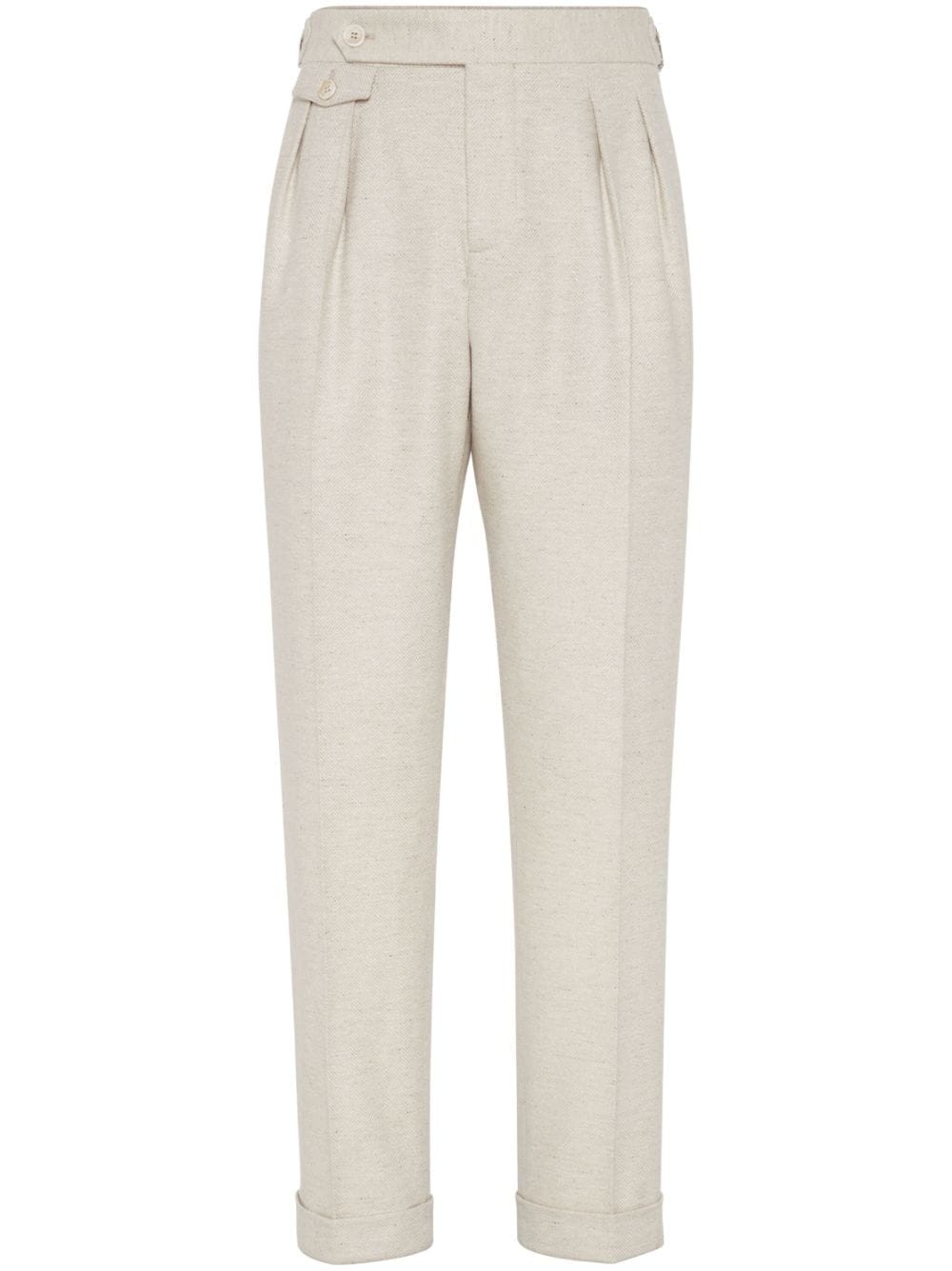 pressed-crease tapered trousers - 1