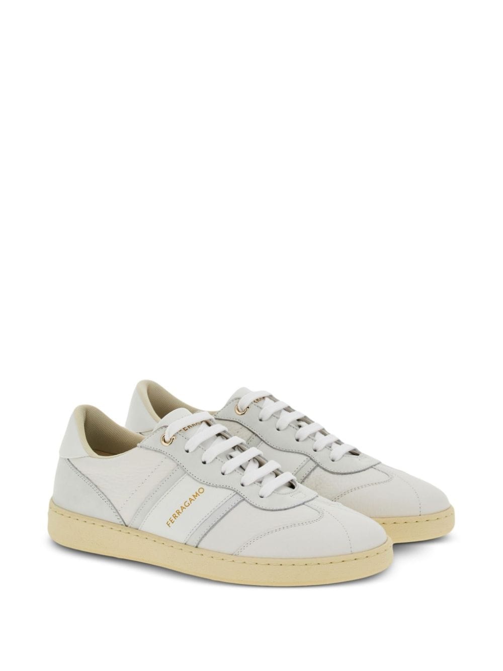 logo-print lace-up leather sneakers - 2