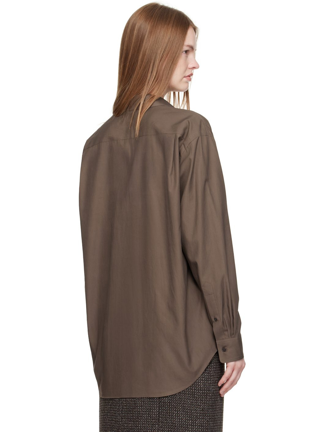 Brown Washed Finx Twill Shirt - 3