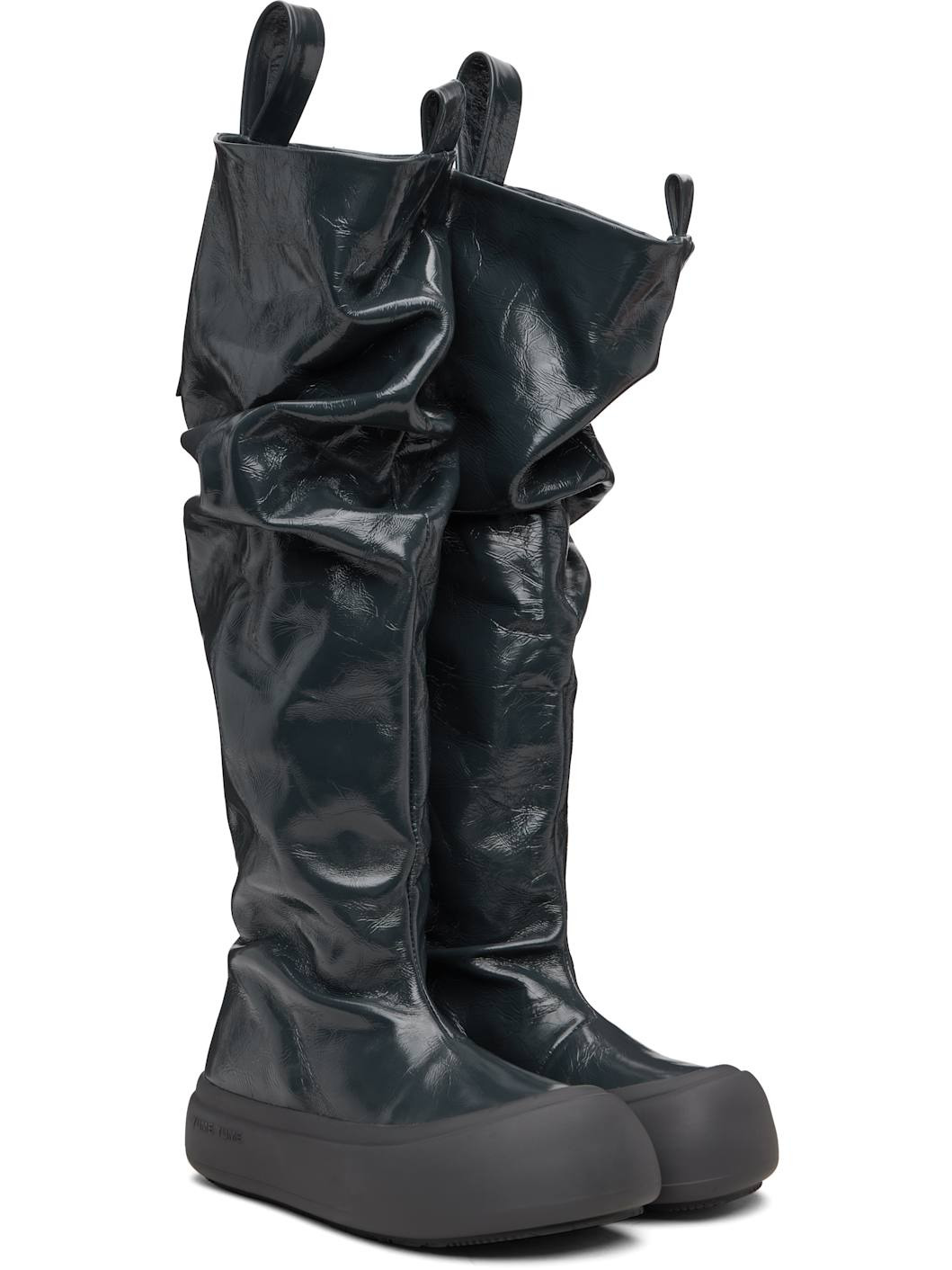 Gray Fisherman Tall Boots - 4