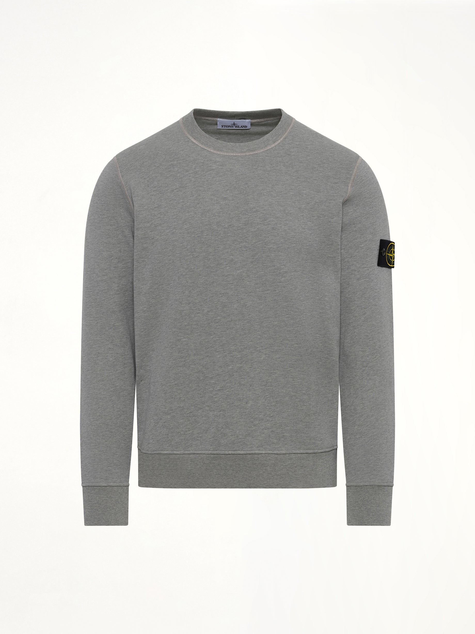 610006 Washed Cotton Sweatshirt in Melange Grey - 2