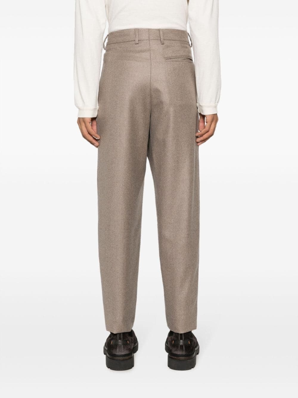 high-waist cashmere tapered trousers - 4