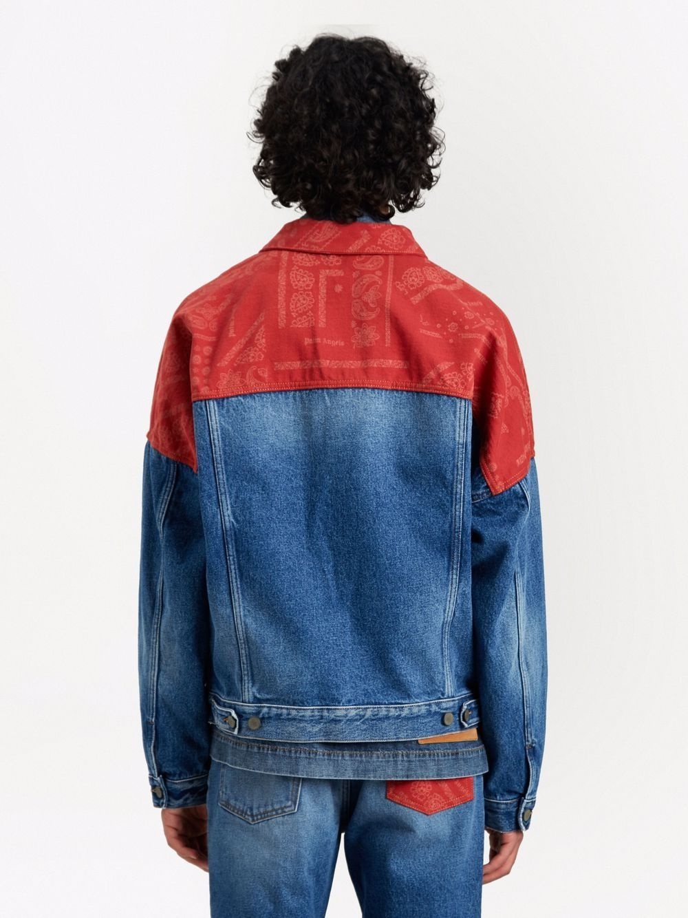 bandana patchwork denim jacket - 4