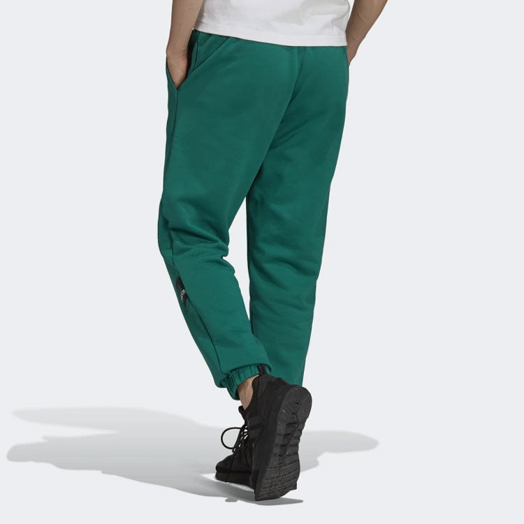 Men's adidas Logo Solid Color Loose Bundle Feet Sports Pants/Trousers/Joggers Green HG8086 - 3