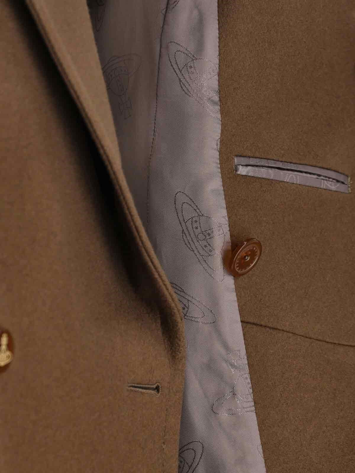 DOUBLE-BREASTED WOOL AND CASHMERE COAT - 5