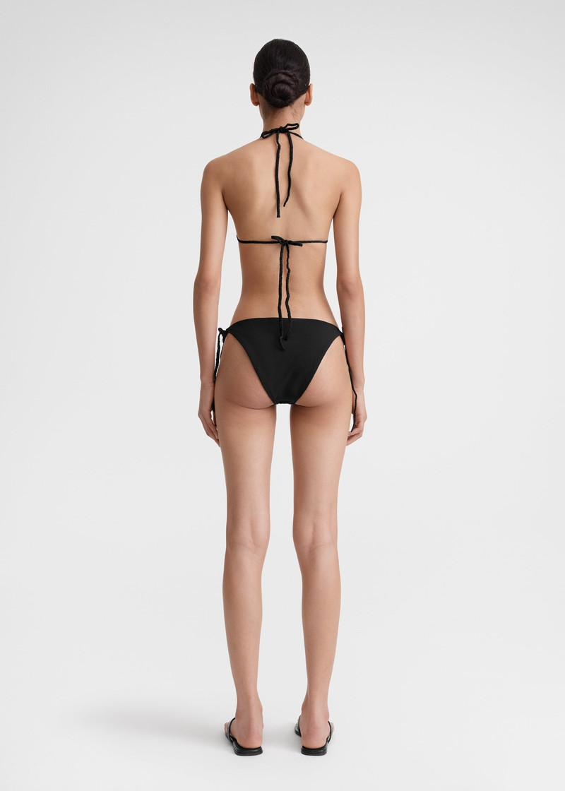 Braid-tie bikini bottoms black 4