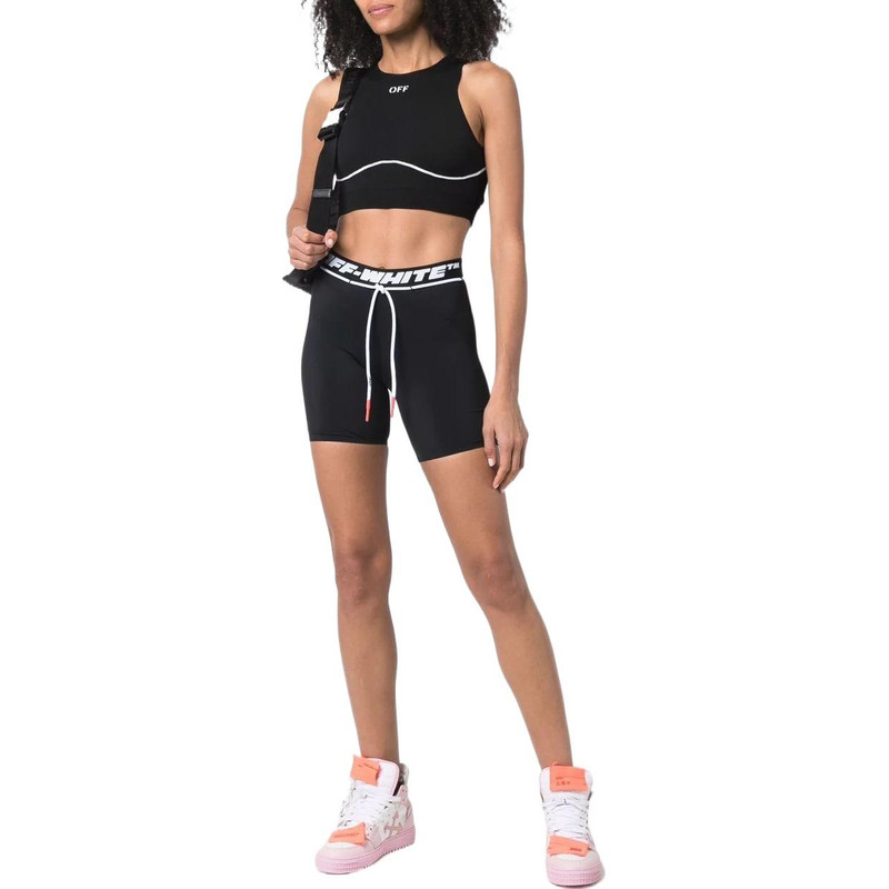 Off-White (WMNS) Off-White Logo-Waistband Running Shorts 'Black' OWVH025C99JER0011000 outlook