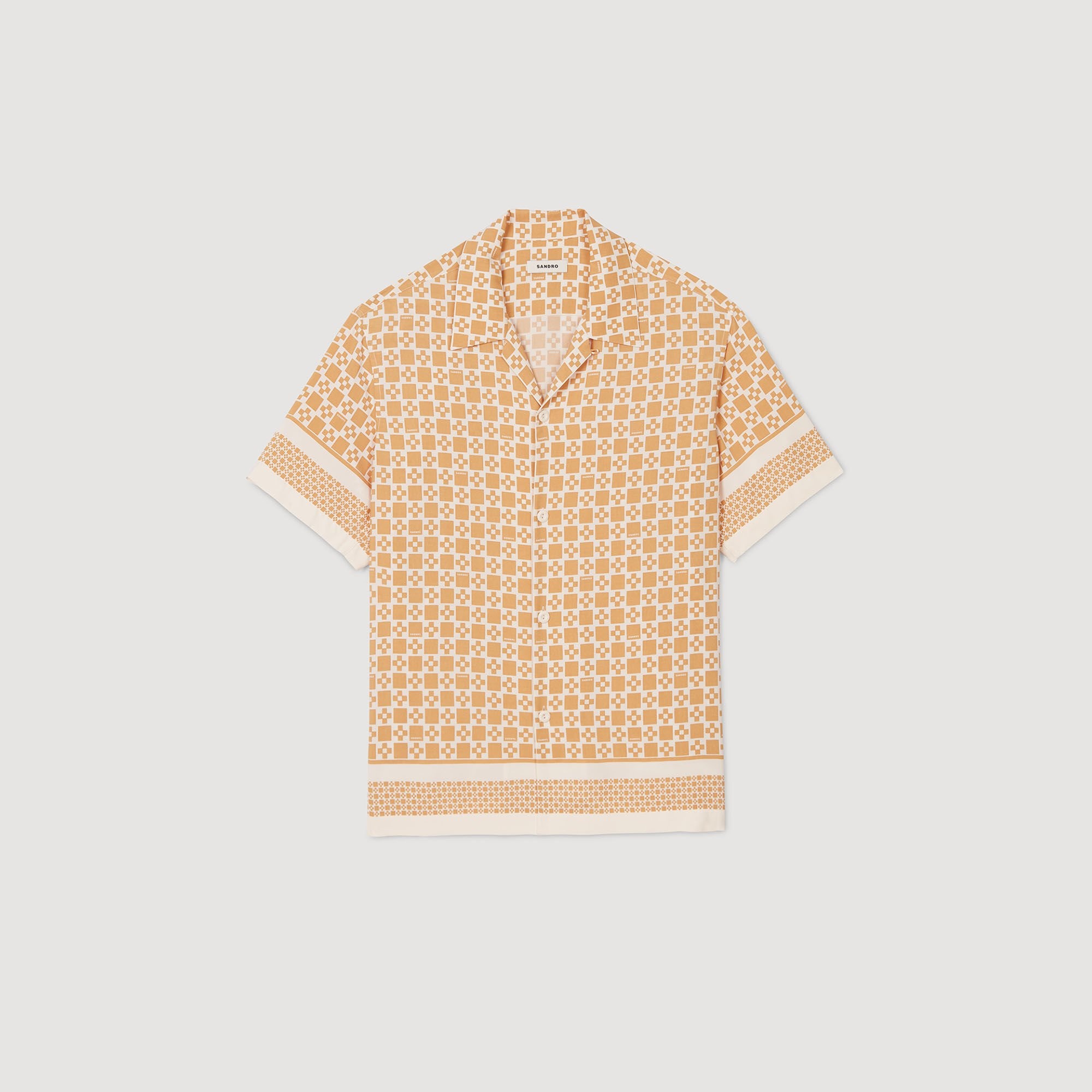 SQUARE CROSS MOTIF FLOWING SHIRT - 6