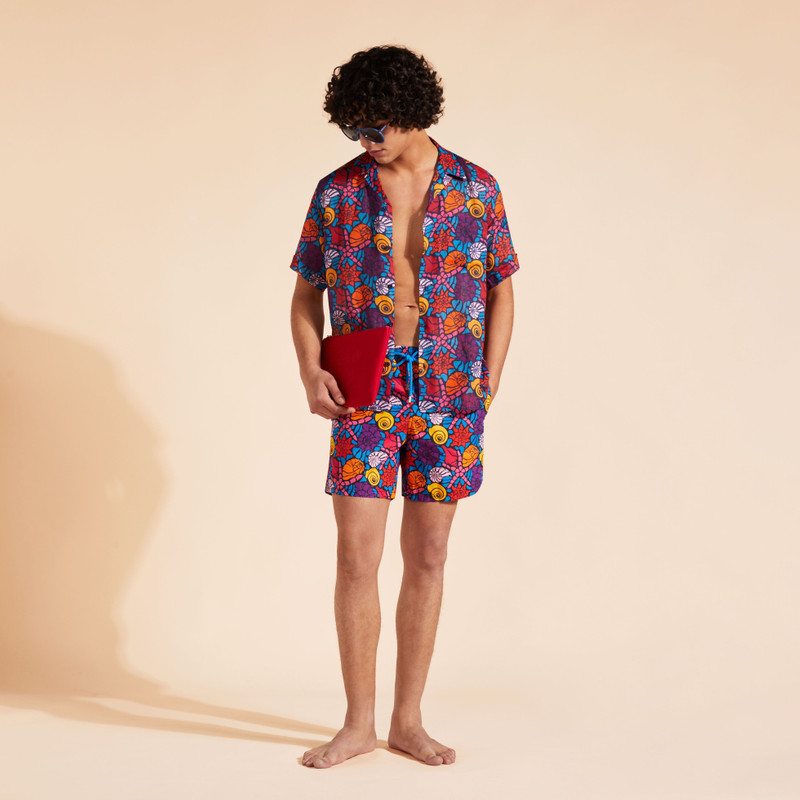 Men Bowling Linen Shirt Noumea Sea Shells 3