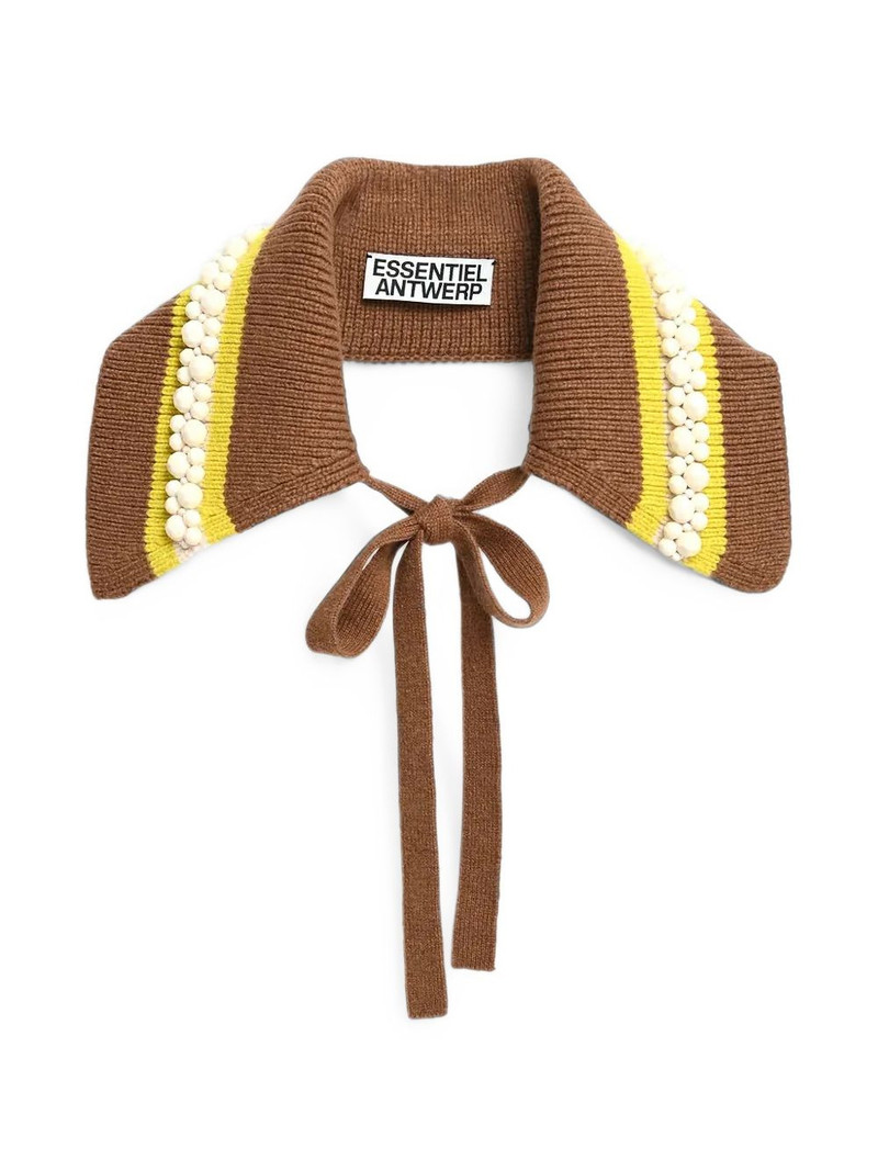 bead-embellished striped collar 1