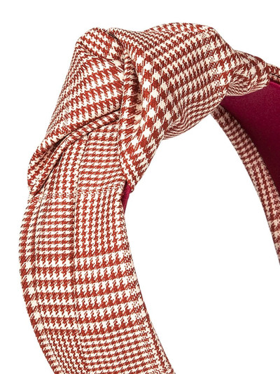 Jennifer Behr knot-detail checked headband outlook