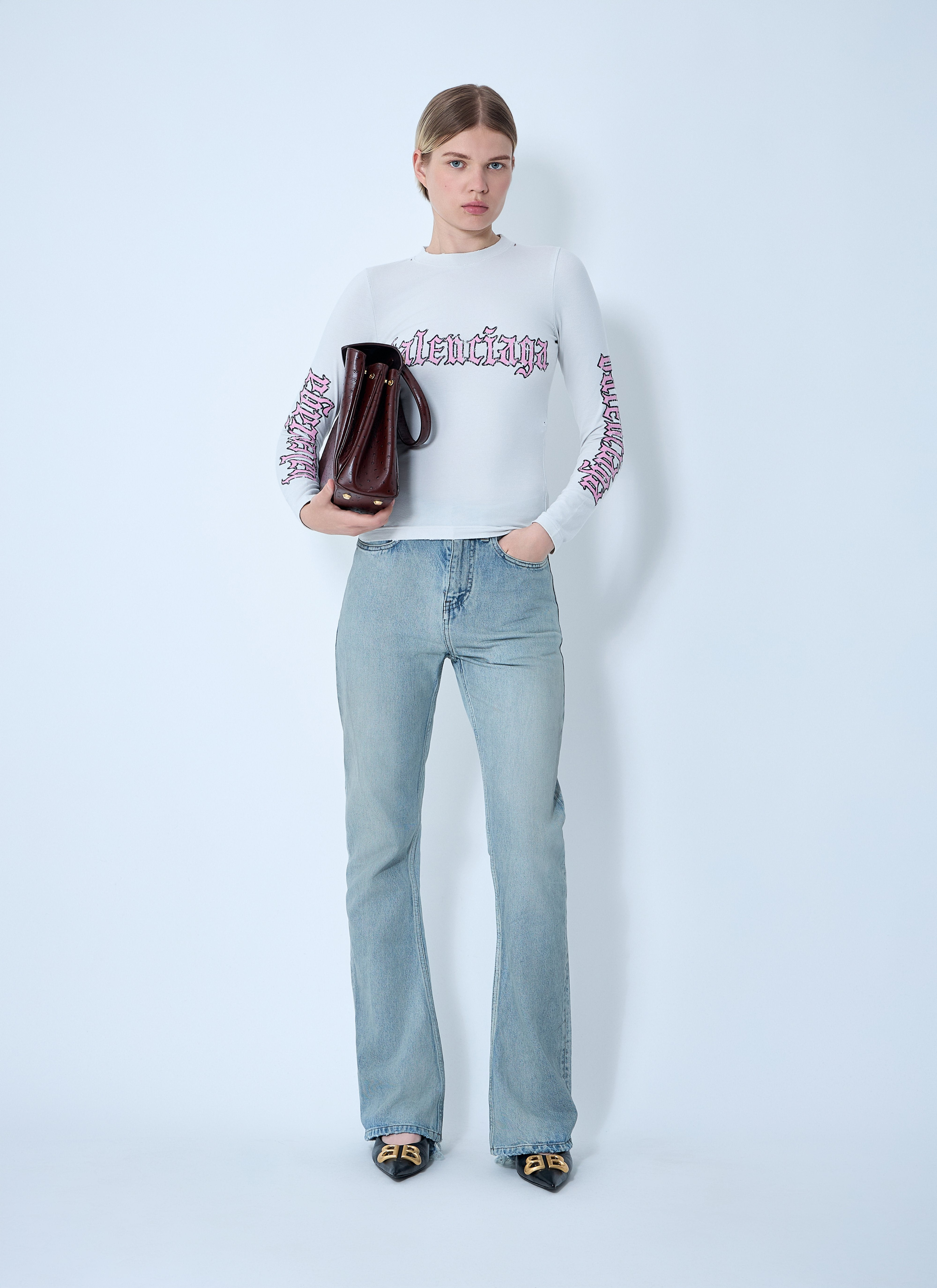 Balenciaga Women Logo Motif T-Shirt - 2