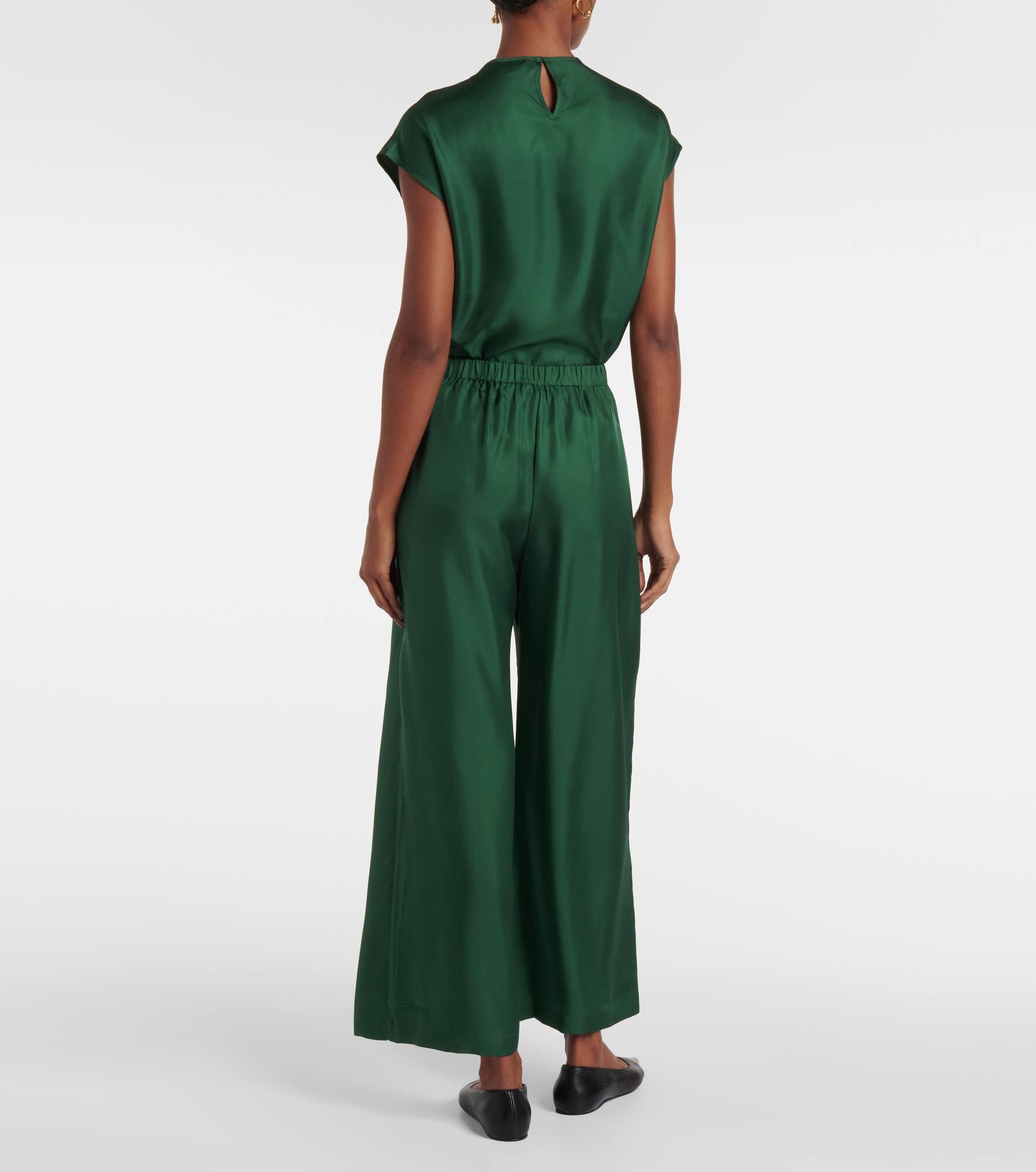 Isola silk twill wide-leg pants - 3