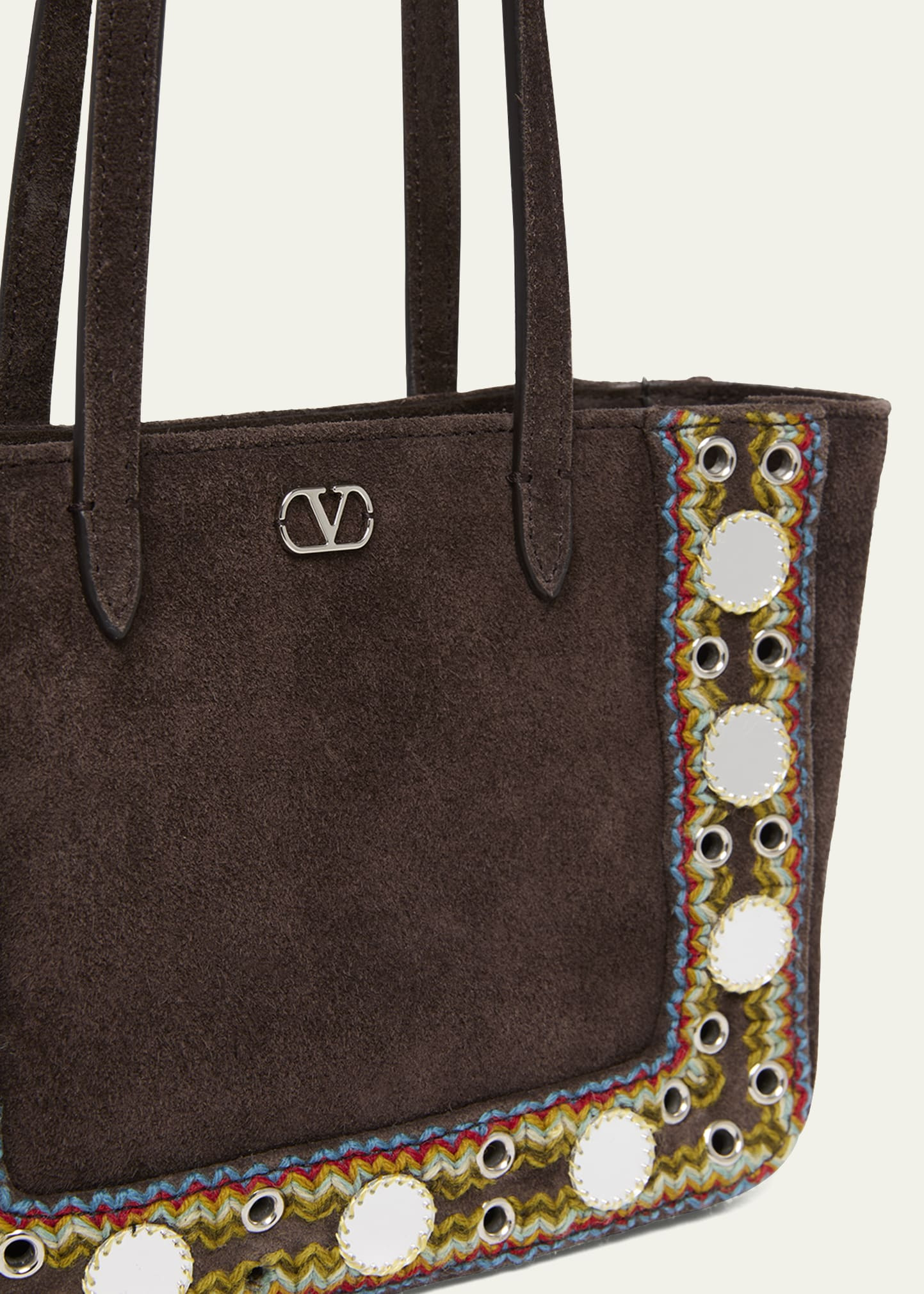 Nellcote Mirror-Embellished Suede Mini Tote Bag - 5