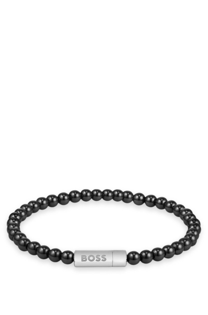 BOSS LOGO-CLOSURE CUFF WITH ONYX BEADS outlook