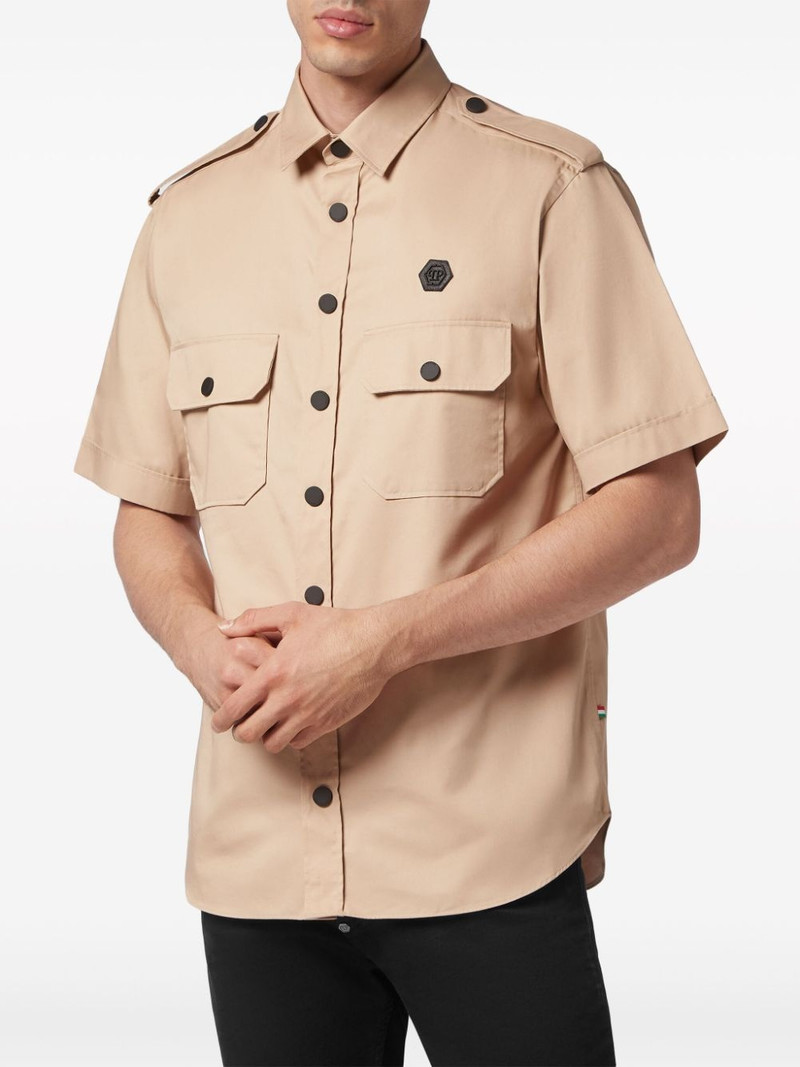 Plein Gothic cotton military shirt 3