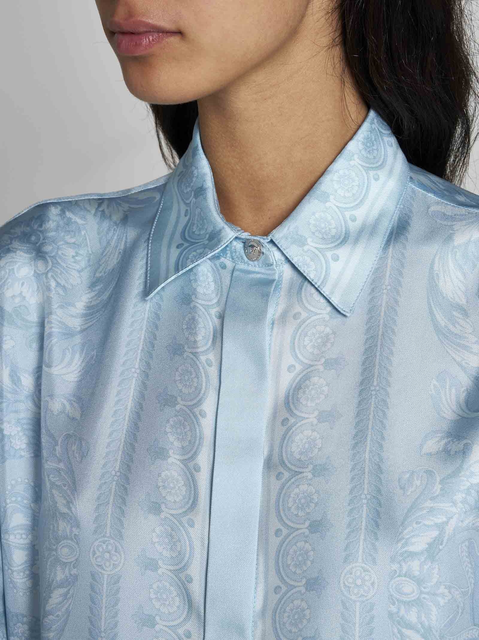 Barocco print silk shirt - 5
