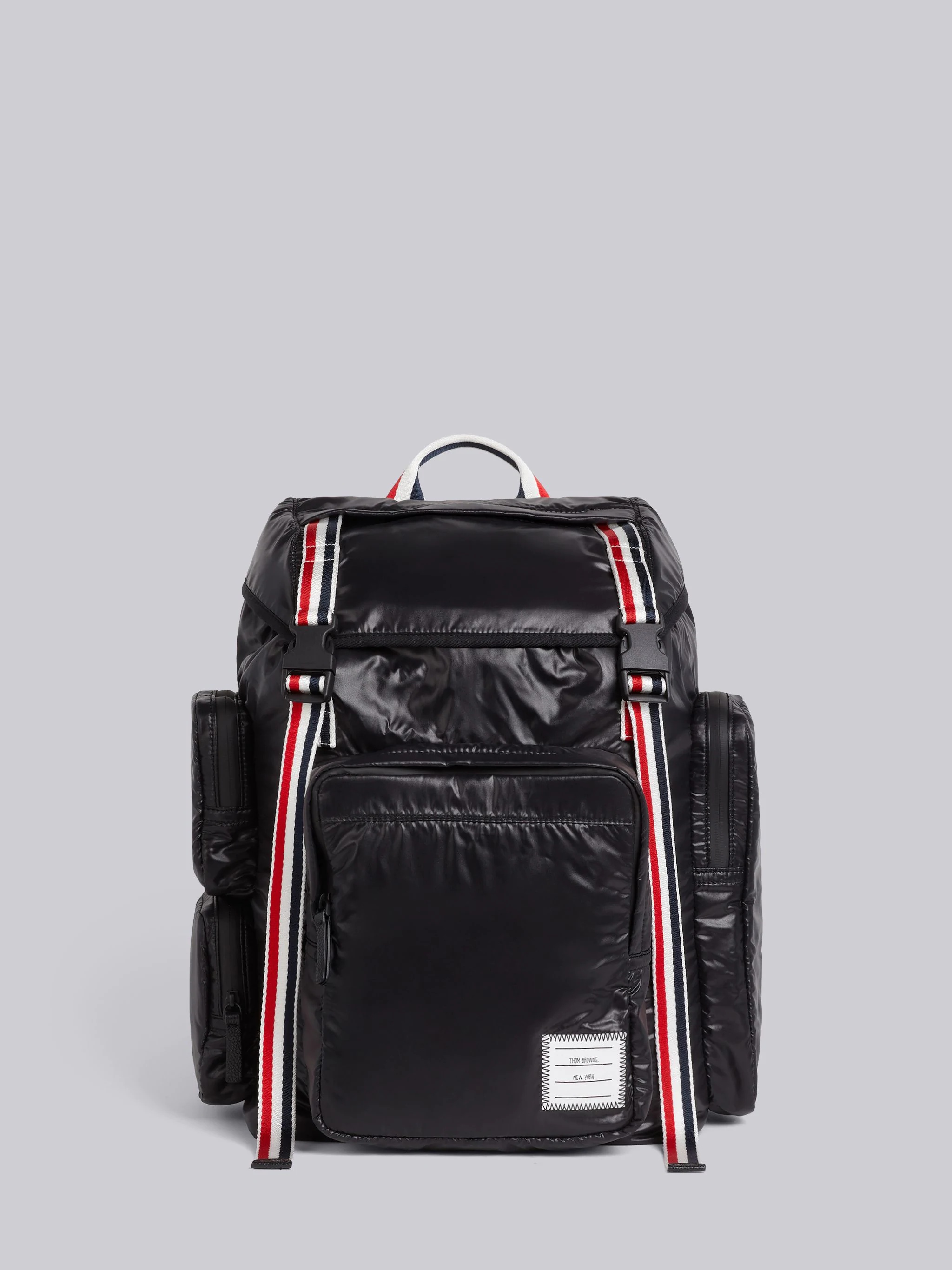 Black Ripstop Tricolor Webbing Backpack - 1