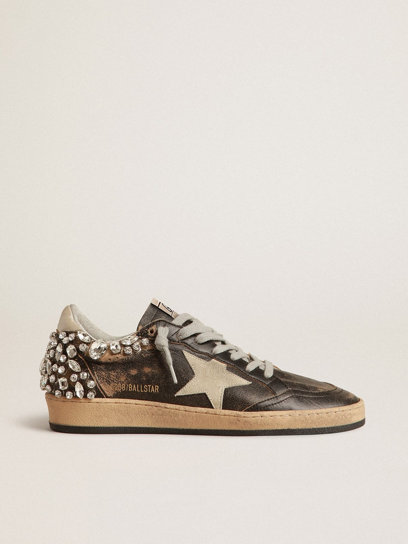 Ball Star in black leather with crystal decoration - 1