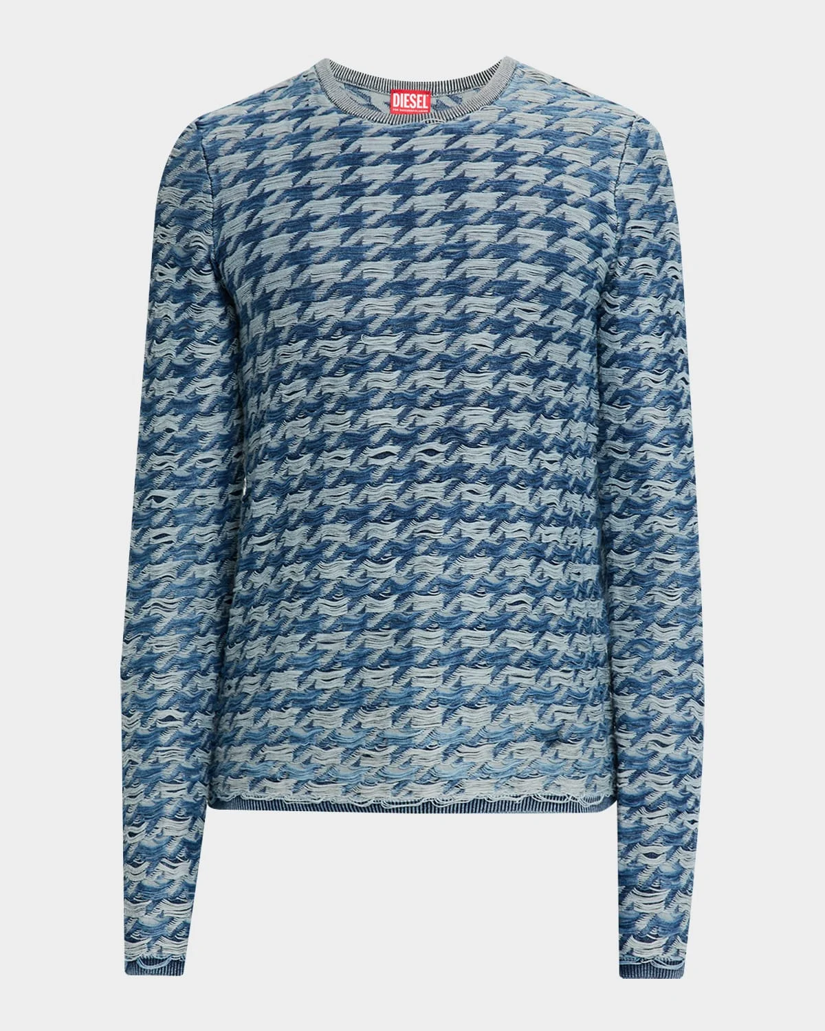 Men's K-Helier Woven Houndstooth Crewneck Sweater - 1