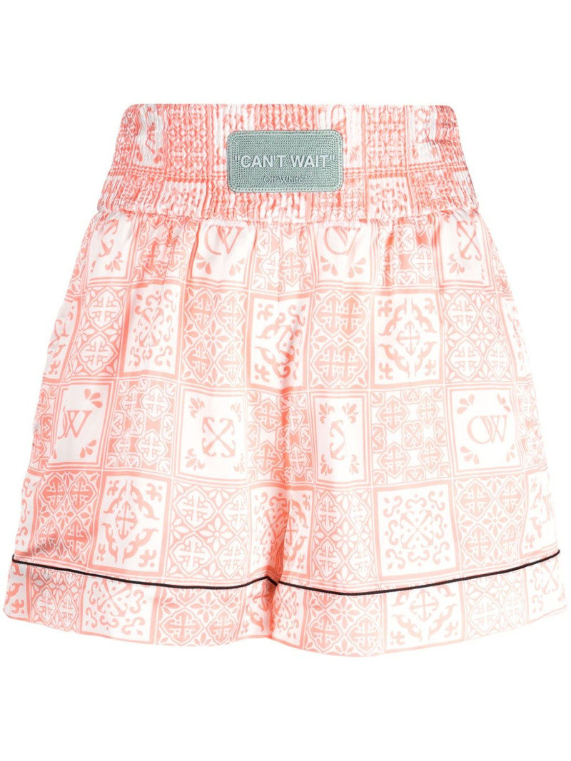 logo-appliqué high-waist mini shorts 1