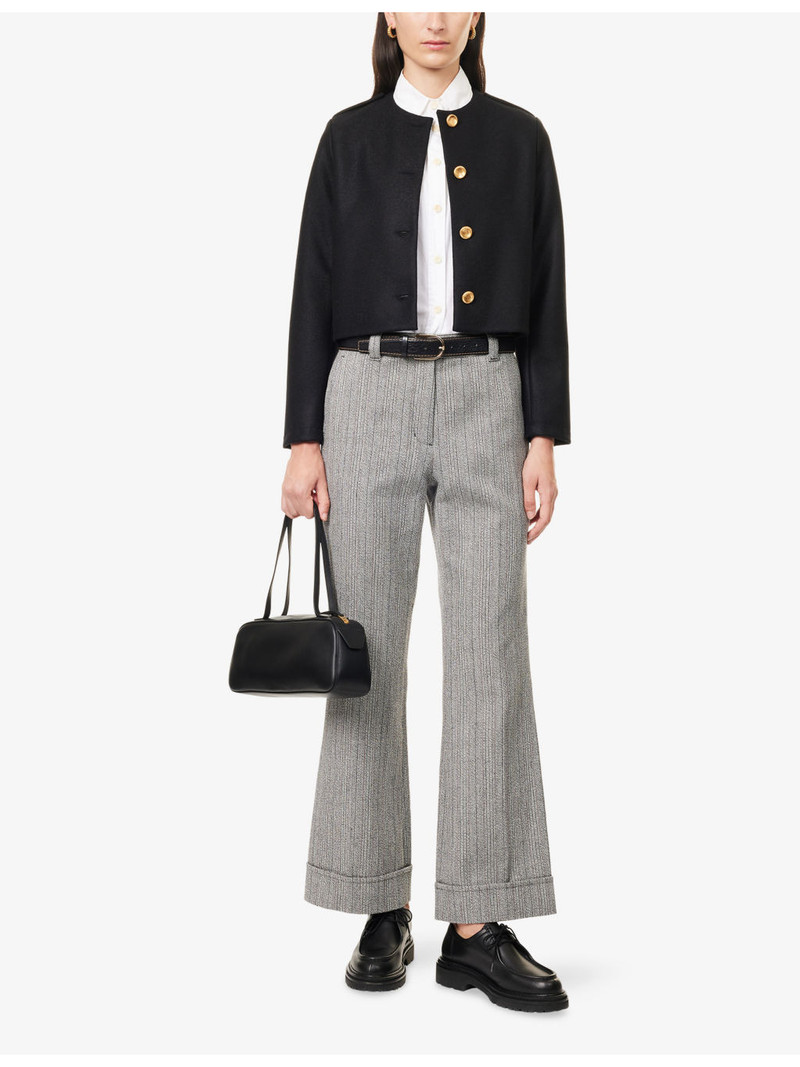 Harris Wharf London Uncollared Lightweight Pressed Wool Jacket outlook