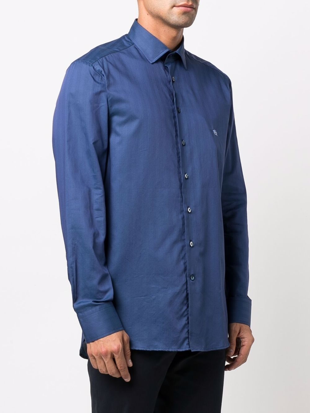 embroidered-logo cotton shirt - 3