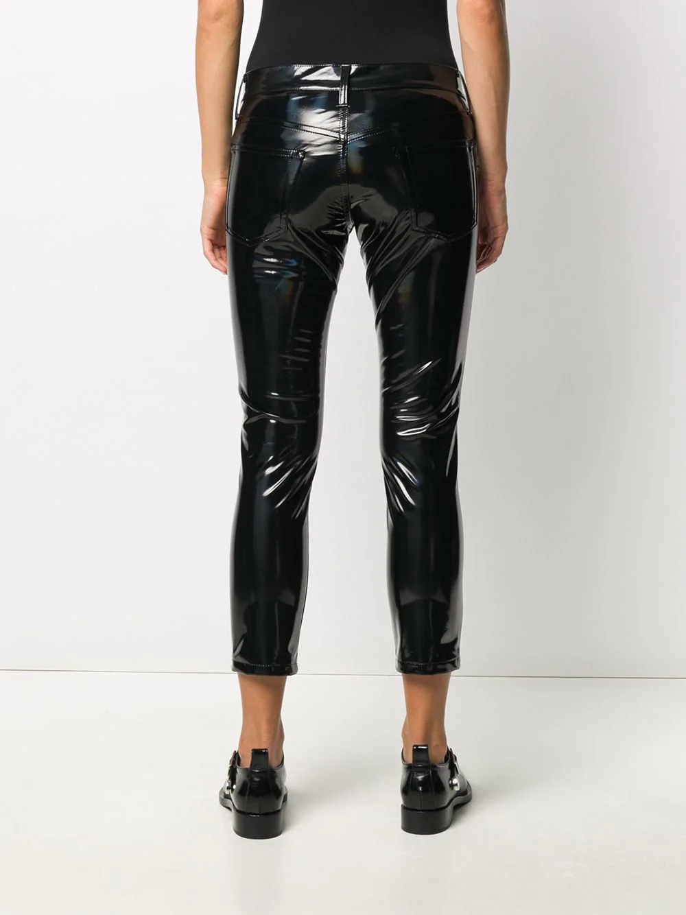 vinyl cropped trousers  - 4