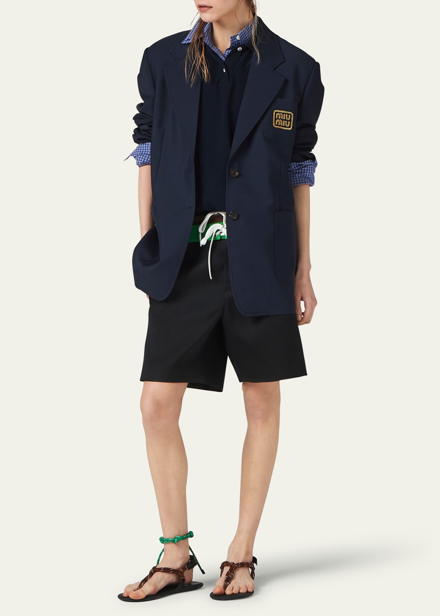 Logo-Embroidered Mohair Blazer - 2