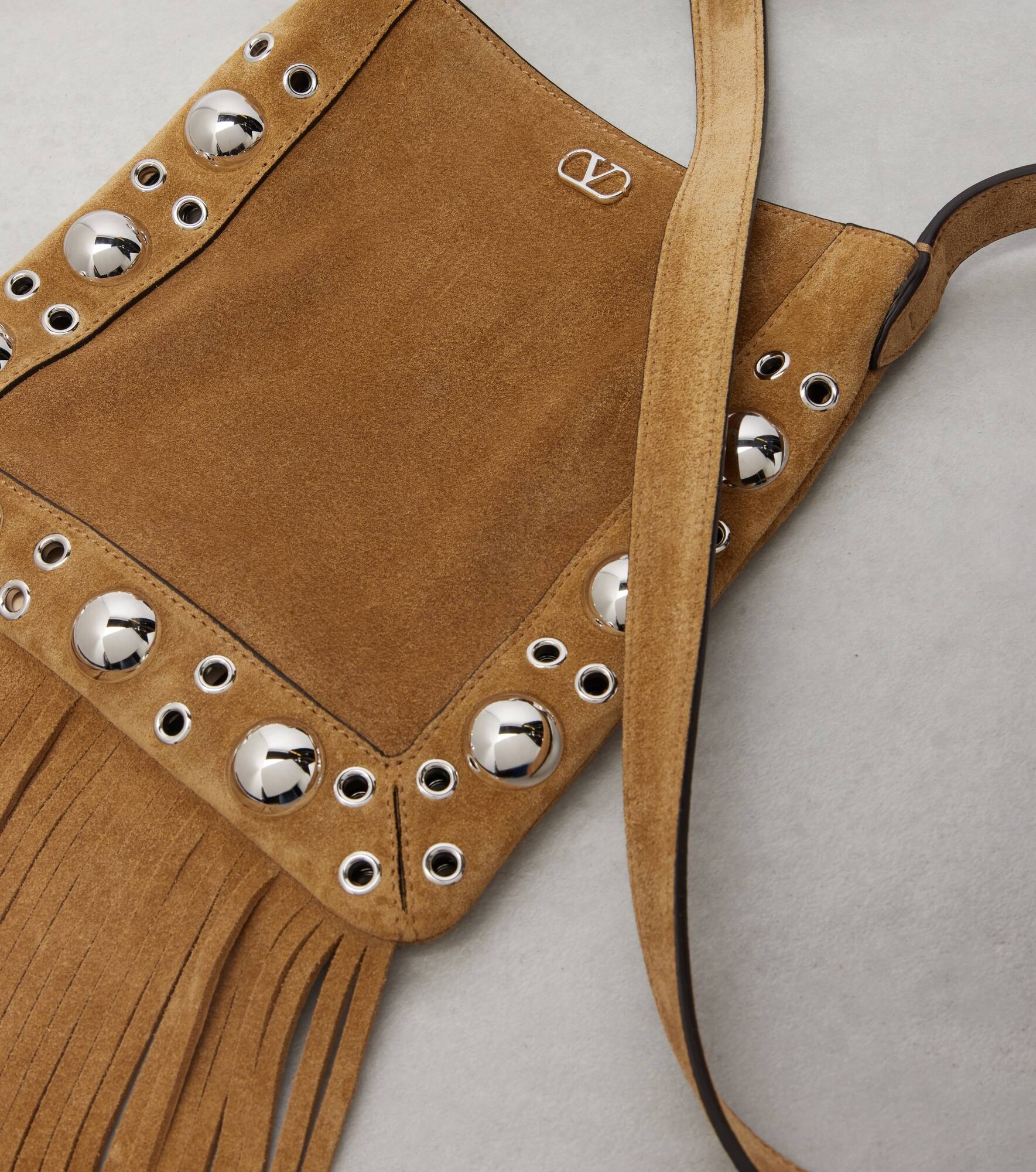 Nellcôte VLogo studded suede shoulder bag - 6