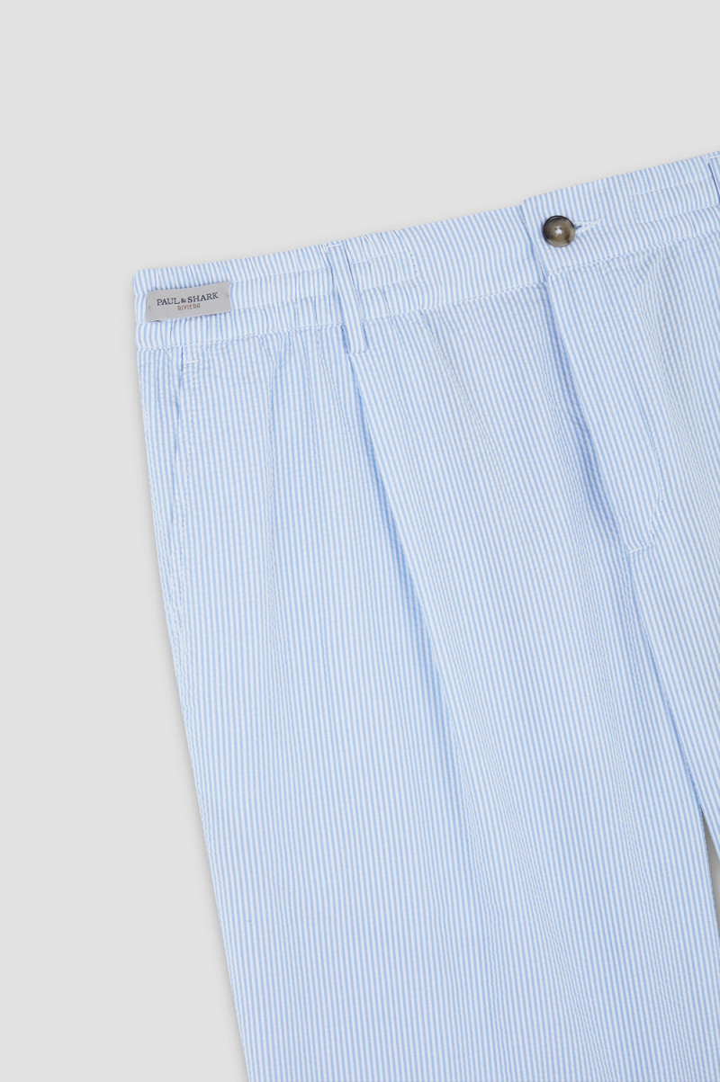 SEERSUCKER COTTON BERMUDA SHORTS 5