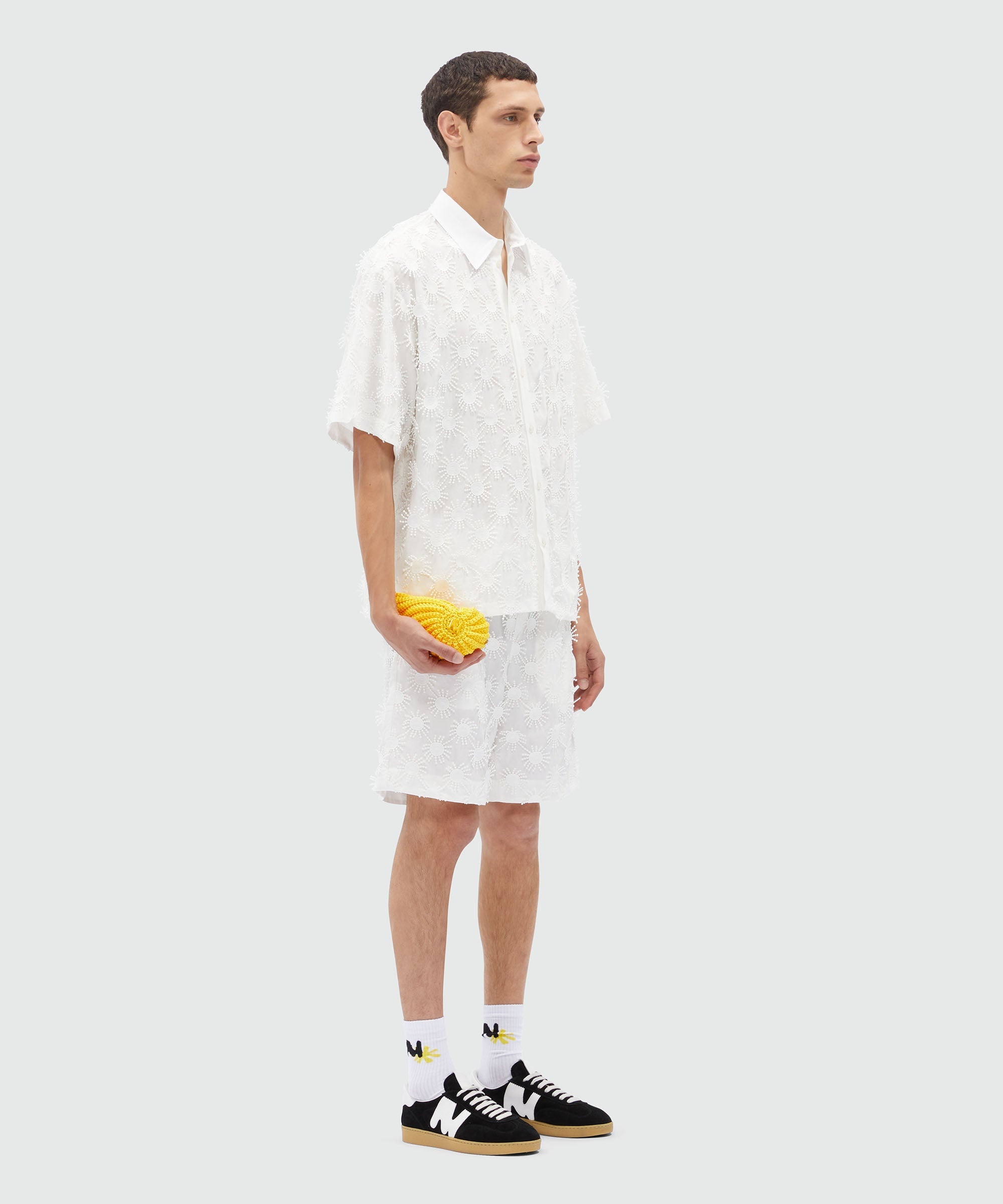White poplin shirt with all-over embroidery - 4