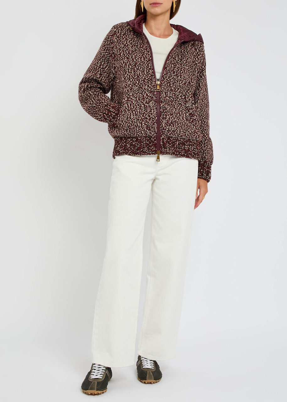 Moncler Hooded Shell and Wool Cardigan - 4