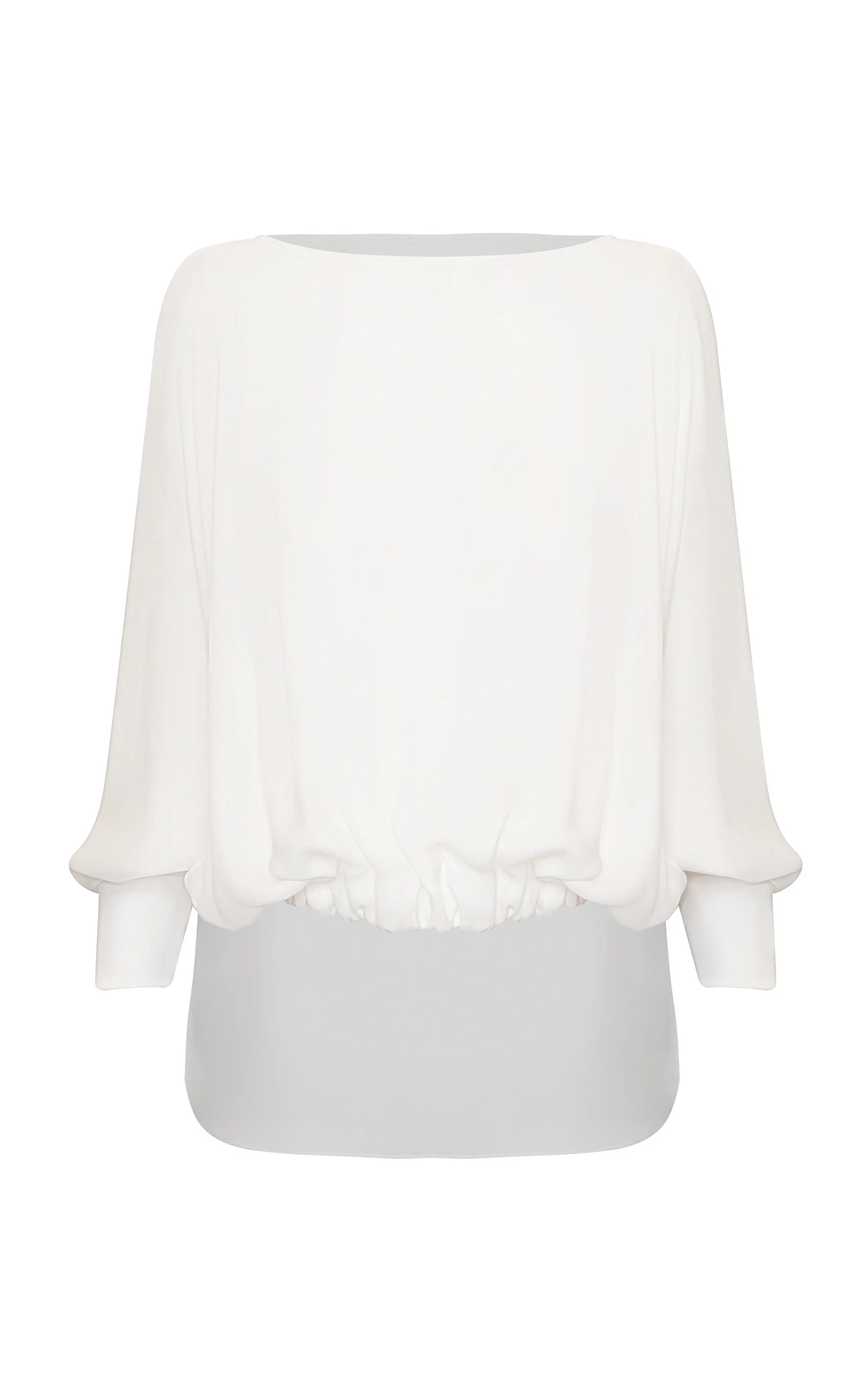 Lo Sustancial Gathered Silk-Georgette Blouse off-white - 1