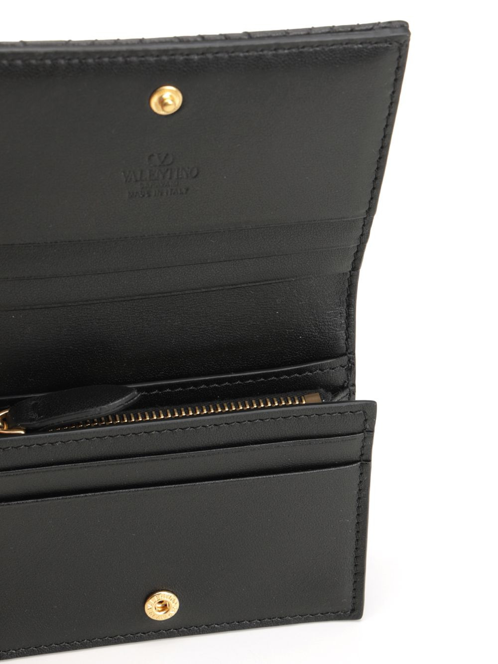 Flap French Wallet | Quiltie 67 | Nappa Deluxe/A.Brass Logo Wallets Black - 4