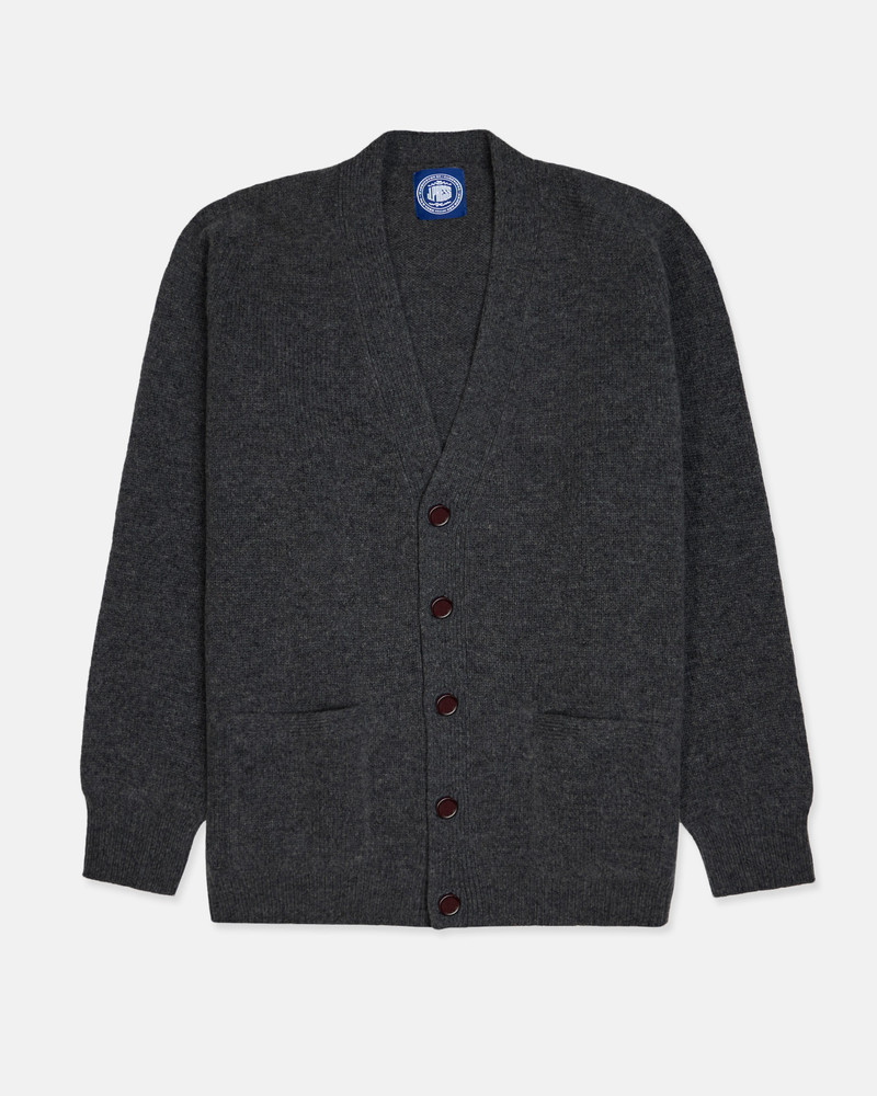 J. PRESS CHARCOAL LAMBSWOOL CARDIGAN SWEATER outlook