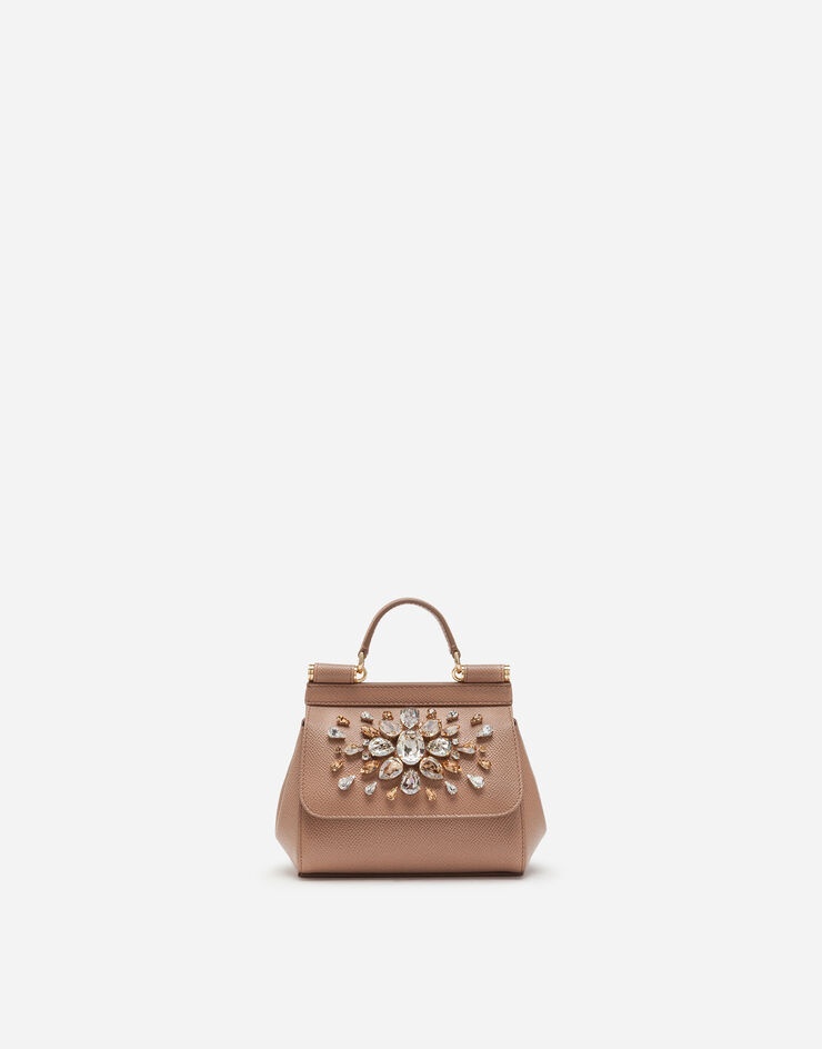 Dauphine calfskin Sicily mini bag with rhinestone embellishement - 1