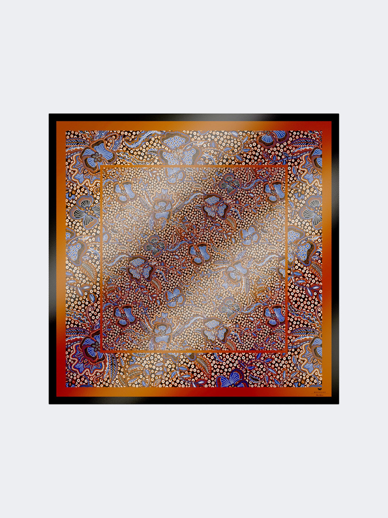 ONESTO Printed silk foulard - HAZELNUT BROWN 1