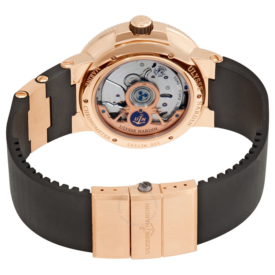 Ulysse Nardin Marine Chronometer 18kt Rose Gold Automatic Black Dial Men's Watch 1186-126-3-42 - 3