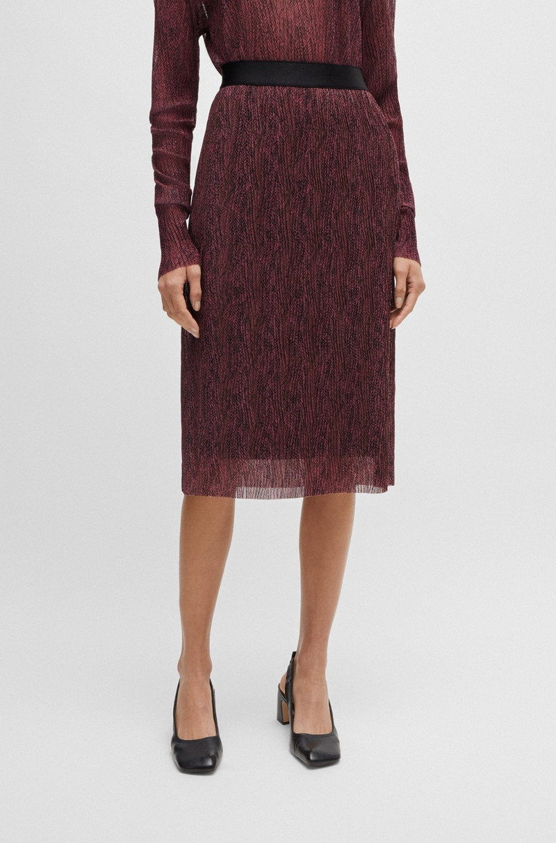 STRETCH-TULLE SLIM-FIT SKIRT WITH SEASONAL PRINT 2