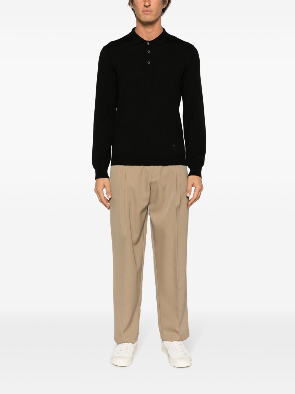 virgin wool polo sweater - 2