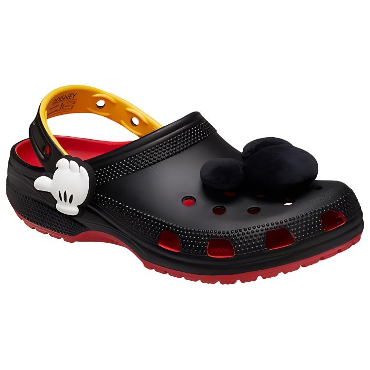 (WMNS) Crocs x Mickey Mouse Classic Clogs 'Black Red' 209895-8C1 - 3