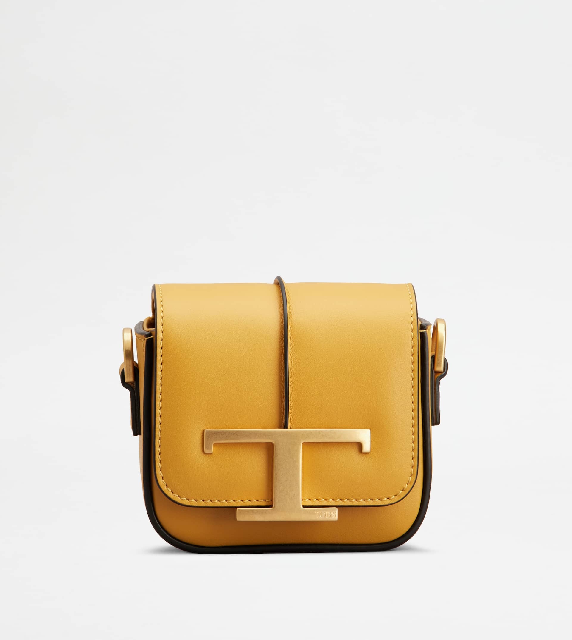 T TIMELESS CROSSBODY BAG IN LEATHER MICRO - YELLOW - 1
