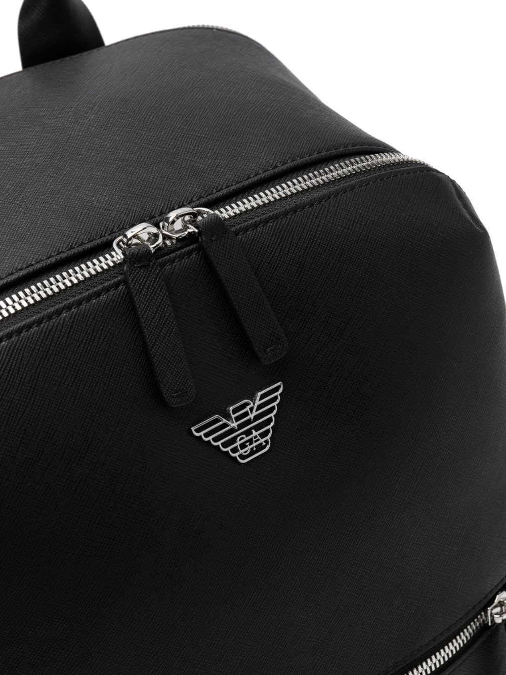 logo-embossed zip-fastening backpack - 4