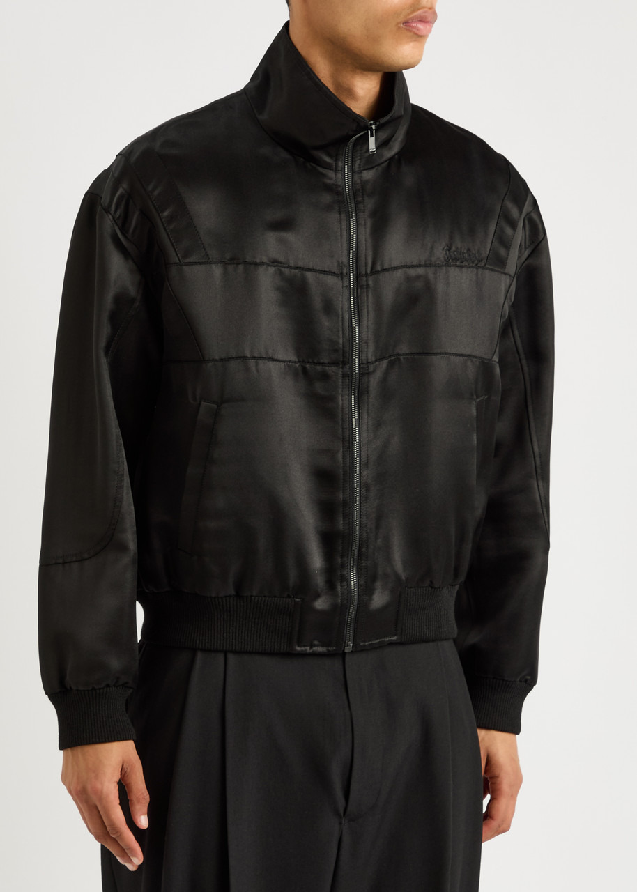 Teddy panelled satin bomber jacket - 2
