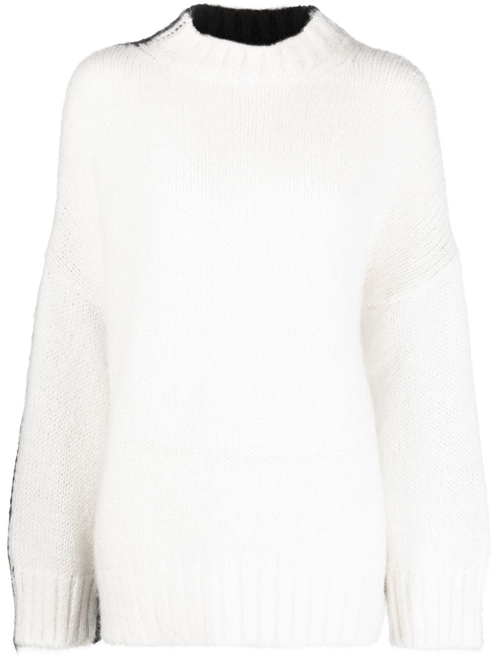colour-block crew-neck jumper - 1